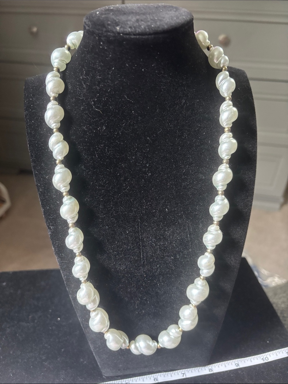 Elegant White Pearl-Style Beaded Necklace